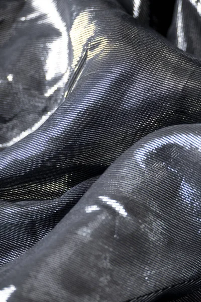 Футуристична Тканина Металеві Срібні Відображення Хвилястий Абстрактний Шматок Тканини — стокове фото