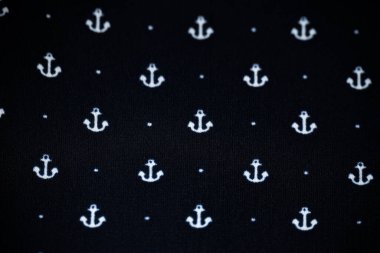 Koyu lacivert tekstil, demir elementleri var. Tekstil deseni. 