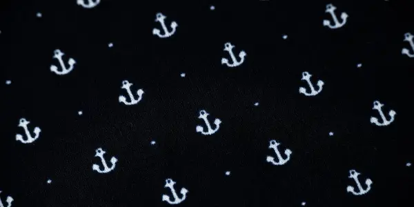 Koyu lacivert tekstil, demir elementleri var. Tekstil deseni. 