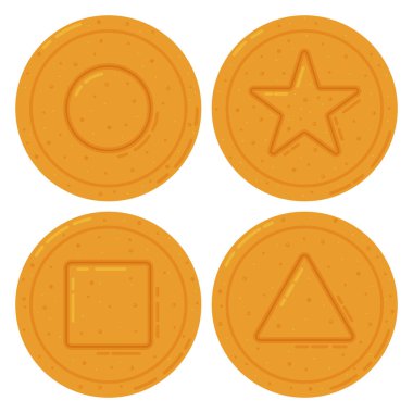 Kore Dalgona Şeker Meydanı, Üçgen, Yıldız ve Çember Şekli. Şeker Bal Tarağı