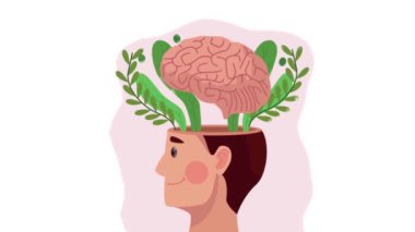 İnsan kafalı beyin.