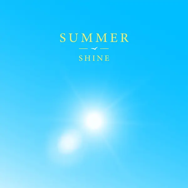 Parıltılı ve kısa mesajlı mavi güneşli gökyüzü