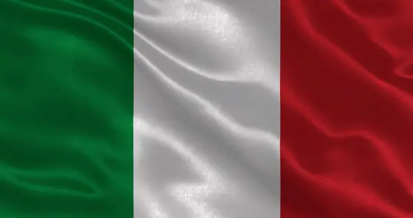 Italy flag with waving national fabric texture, 3d illustration