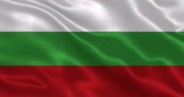 Bulgaristan bayrağı, ulusal kumaş dokusu ve üç boyutlu illüstrasyonla dalgalanıyor
