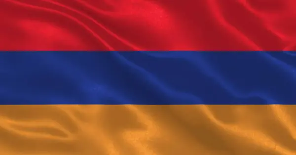 Armenia flag with waving national fabric texture, 3d illustration