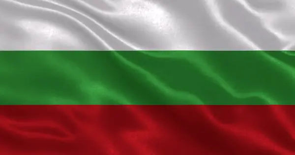 Bulgaristan bayrağı, ulusal kumaş dokusu ve üç boyutlu illüstrasyonla dalgalanıyor