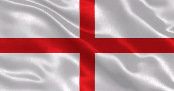 Ulusal kumaş dokusu dalgalanan İngiltere bayrağı, 3 boyutlu illüstrasyon