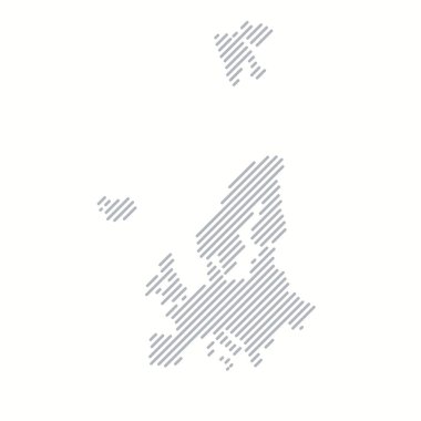 Avrupa 'nın stilize edilmiş haritası. Avrupa haritası basit çizgilerden oluşur.