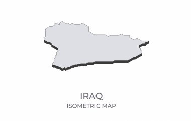 Irak haritası basit bir izometrik formda. Ülkenin izometrik haritasının çizimi