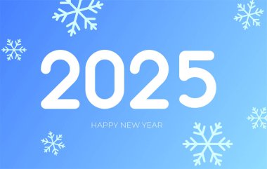 Buzlu yeni yıl 2025 poster tasarımı. Tebrik kartı broşürü, afiş, soyut tarzda poster tasarımı için kavram.