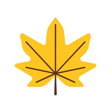 Sonbahar yaprağının basit bir tasviri. Dekorasyon için düz yaprak illüstrasyonu.