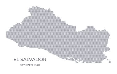 El Salvador 'un bal peteğinden yapılmış stilize haritası. Sunumlar, posterler ve diğer tasarımlar için minimalist bir formda ülkenin basit bir haritası.