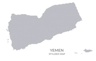 Yemen 'in bal peteğinden yapılmış stilize haritası. Sunumlar, posterler ve diğer tasarımlar için minimalist bir formda ülkenin basit bir haritası.