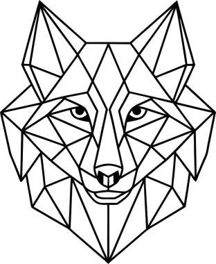 Yüksek Kalite Geometrik Kurt Vektörü