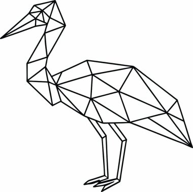 Yüksek Kalite Geometrik Leylek Vektörü