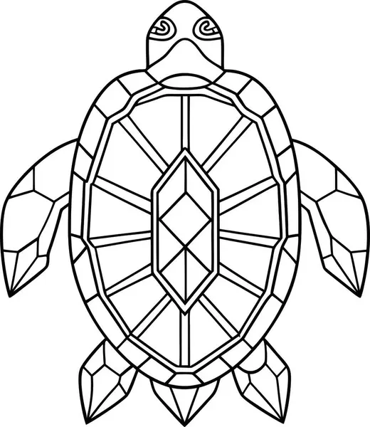 Yüksek Kalite Geometrik Kaplumbağa Vektörü