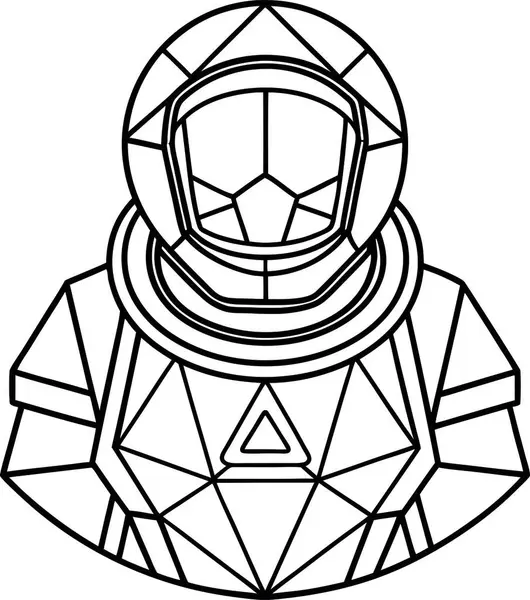 Yüksek Kalite Geometrik Astronot Vektörü
