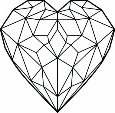 Yüksek Kalite Çokgen Kalp Vektörü