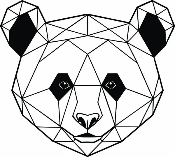 Yüksek Kalite Çokgen Panda Vektörü