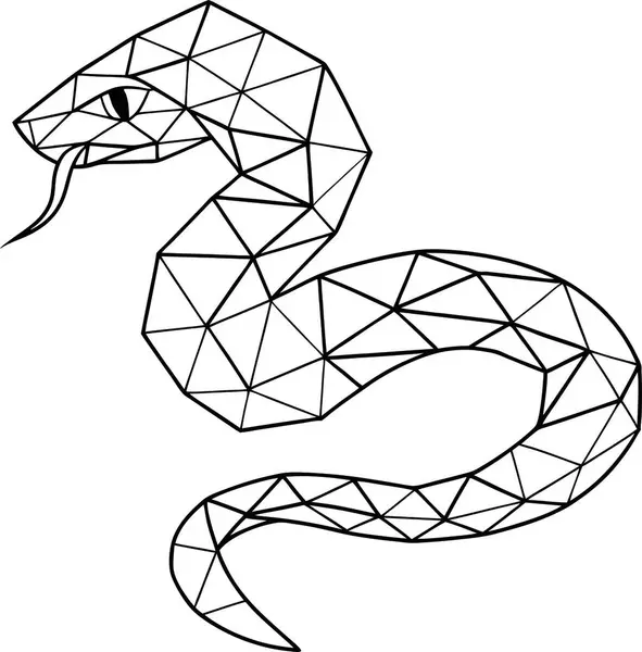 Yüksek Kalite Çokgen Yılan Vektörü
