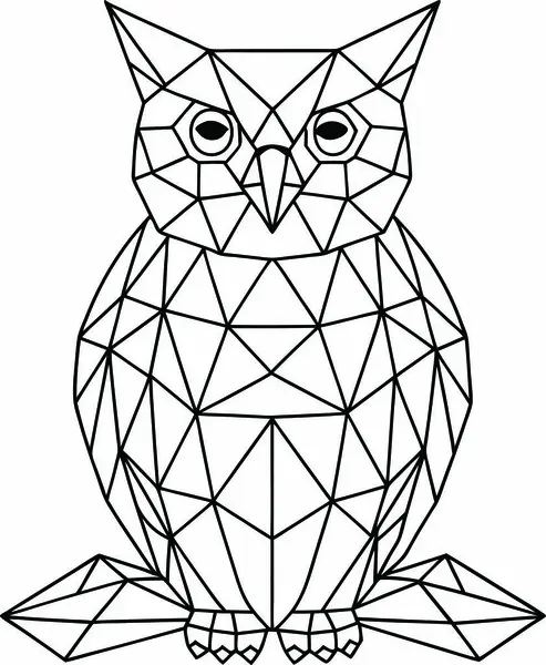 Yüksek Kalite Çokgen Baykuş Vektörü