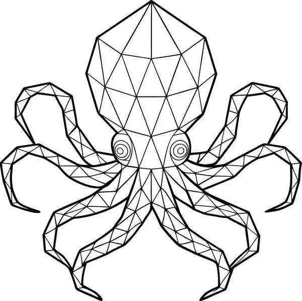 Yüksek Kaliteli Çokgen Ahtapot Vektörü