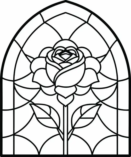 Yüksek Kalite Lekeli Cam Gül Vektörü