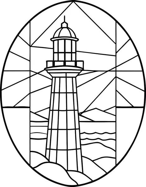 Yüksek Kalite Lekeli Cam Deniz Feneri Vektörü