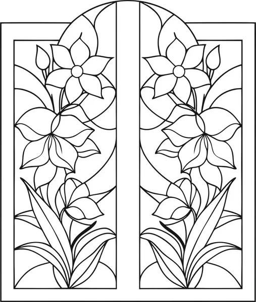 Yüksek Kalite Lekeli Cam Pencere Vektörü