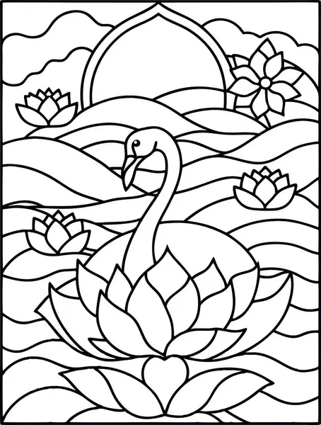 Yüksek Kalite Lekeli Cam Kuğu Vektörü