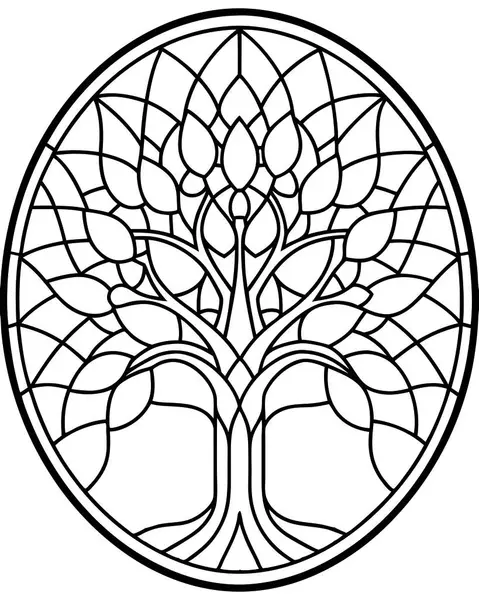 Yüksek Kalite Lekeli Cam Ağaç Vektörü