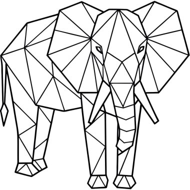 High Quality Polygonal Elephant Vector clipart