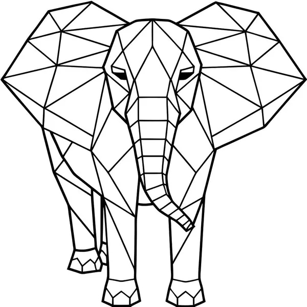 Yüksek Kalite Çokgen Fil Vektörü