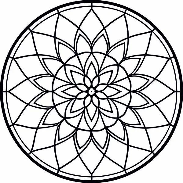Yüksek Kaliteli Dairesel Mandala Lekeli Cam Tasarım Vektörü
