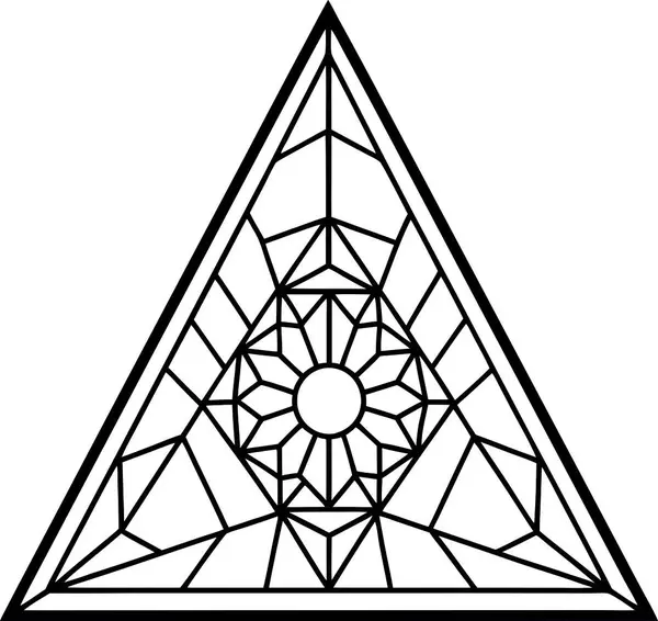 Yüksek Kaliteli Üçgen Mandala Lekeli Cam Tasarım Vektörü