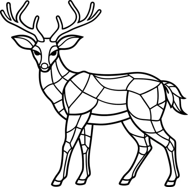 Yüksek Kalite Lekeli Cam Geyik Vektörü