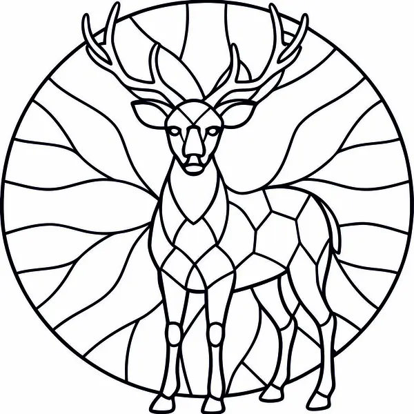 Yüksek Kalite Lekeli Cam Geyik Vektörü