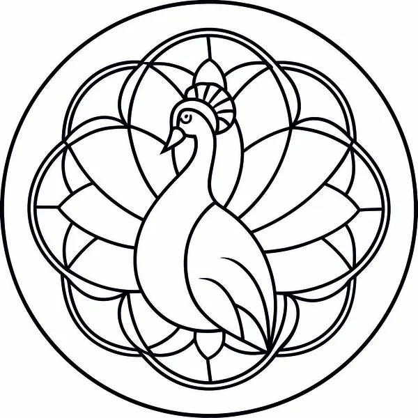 Yüksek Kalite Lekeli Tavuskuşu Cam Vektörü