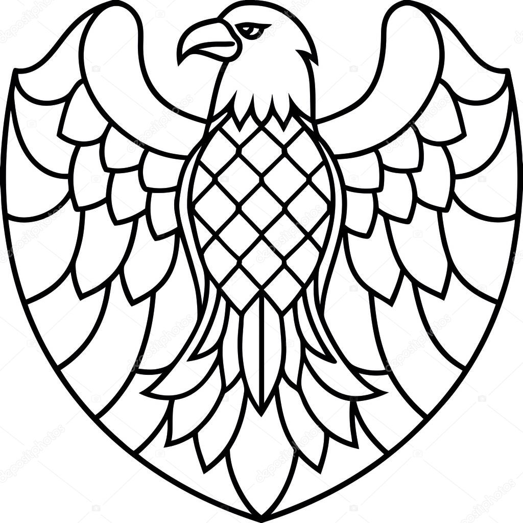 High Quality Stained Glass Eagle Vector