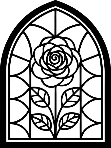 Yüksek Kalite Lekeli Cam Gül Vektörü