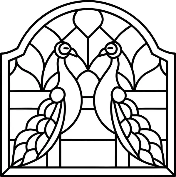 Yüksek Kalite Lekeli Cam Tavuskuşu Vektörü