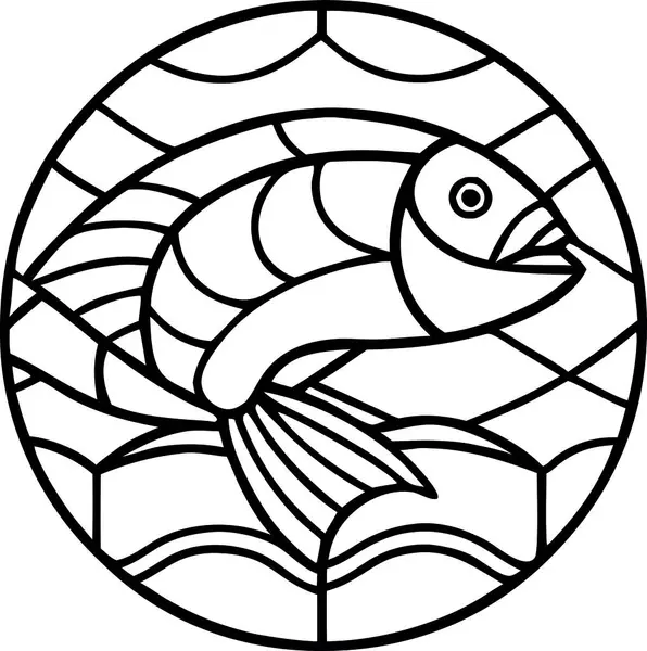 Yüksek Kalite Lekeli Cam Balık Vektörü