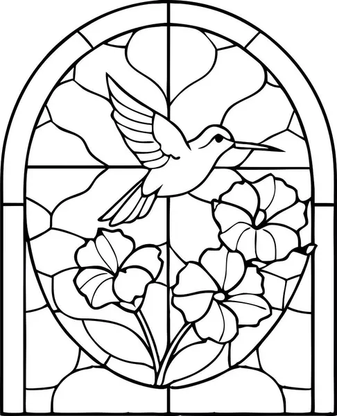 Yüksek Kalite Lekeli Cam Mırıldayan Kuş Vektörü