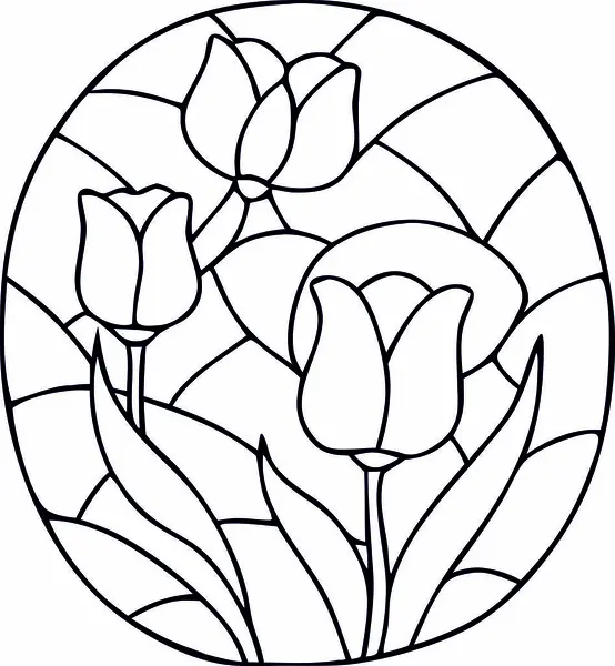 Yüksek Kalite Lekeli Cam Çiçek Vektörü