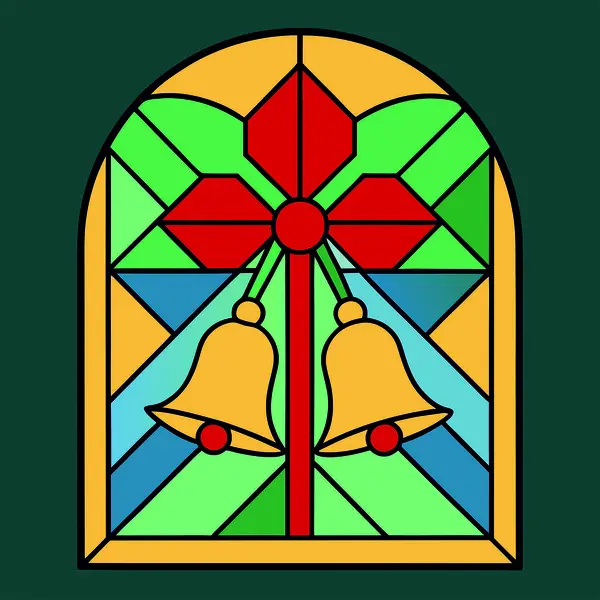 Yüksek Kalite Lekeli Cam Noel Çanları Vektörü