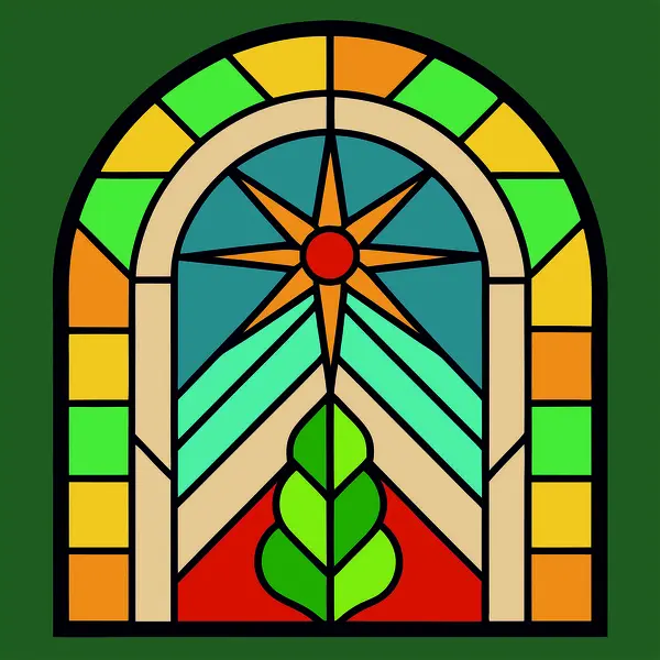 Yüksek Kalite Lekeli Cam Noel Tema Vektörü