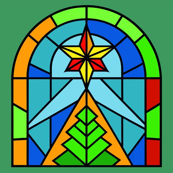 Yüksek Kalite Lekeli Cam Noel Tema Vektörü