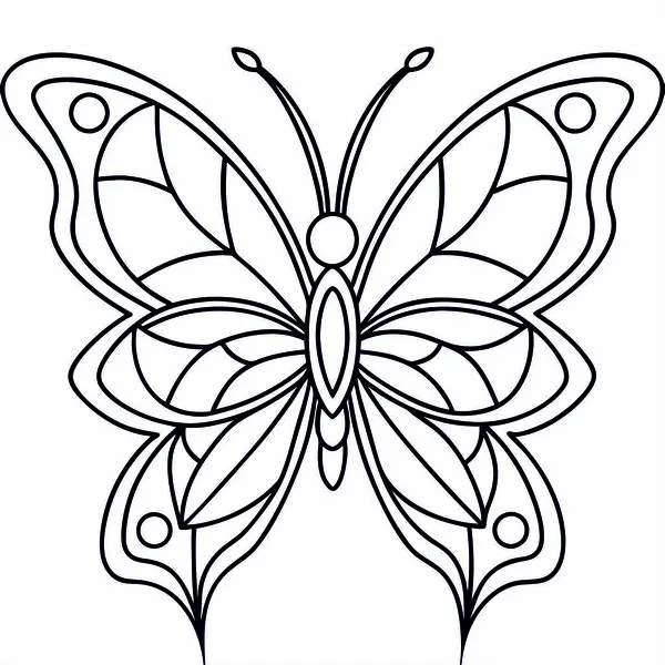 Yüksek Kalite Geometrik Kelebek Vektörü