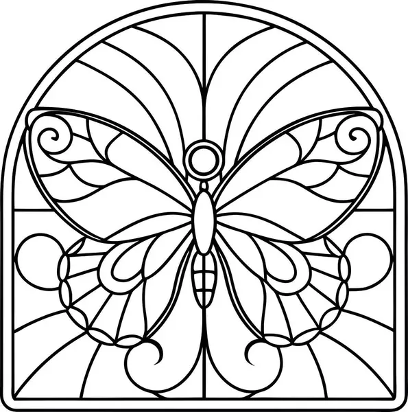 Yüksek Kalite Lekeli Cam Kelebek Vektörü