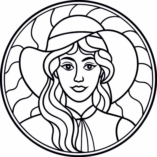 Yüksek Kalite Lekeli Cam Kadın Vektörü